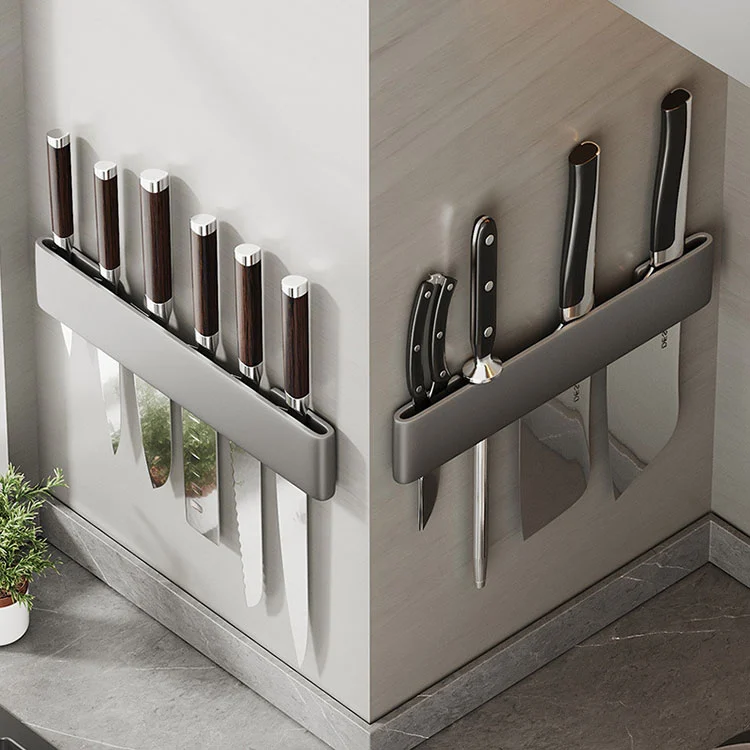 Rak Pisau Magnetik yang Dipasang di Dinding Rak Pisau Magnetik yang Dipasang di Dinding