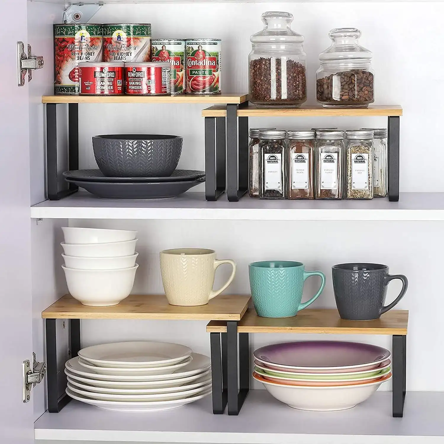 Organizer Rak Kabinet Dapur yang Dapat Ditumpuk