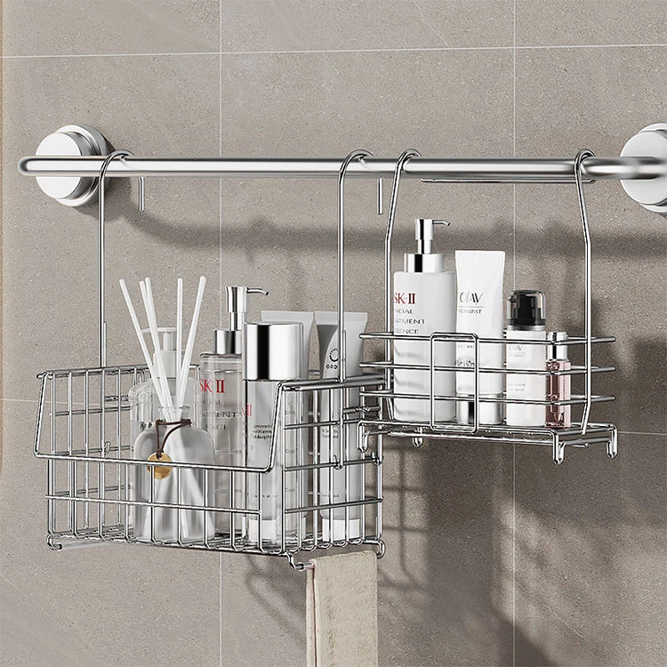 Rak Penyimpanan Aksesori Kamar Mandi Stainless Steel yang Dapat Dilepas Rak Penyimpanan Aksesori Kamar Mandi Stainless Steel yang Dapat Dilepas